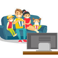 Titta på TV med familjen